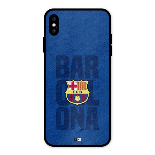 Barcelona Typography Metal Back Case for iPhone XS Max