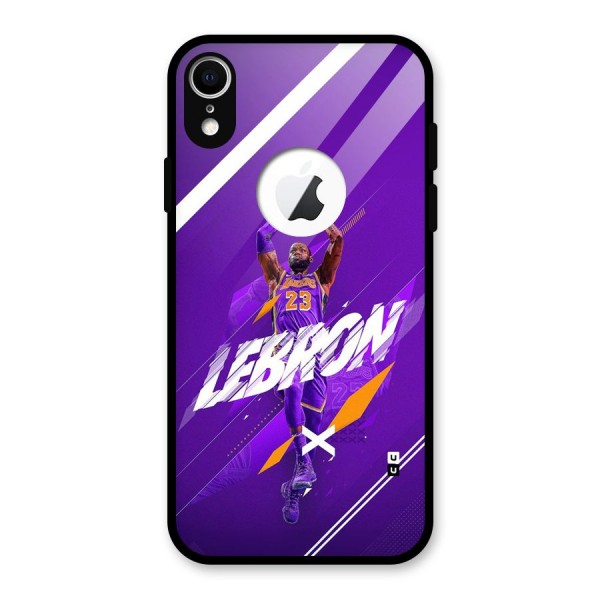 Basketball Star Glass Back Case for iPhone XR Logo Cut
