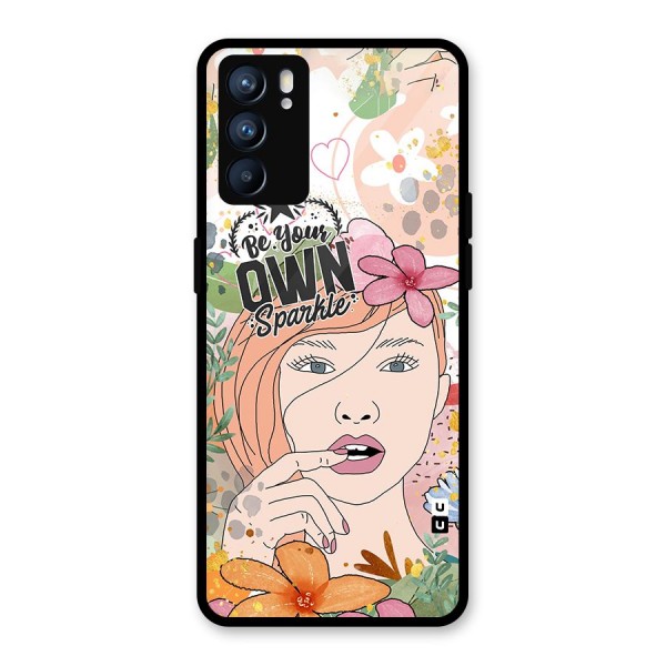 Be Your Own Sparkle Glass Back Case for Oppo Reno6 5G