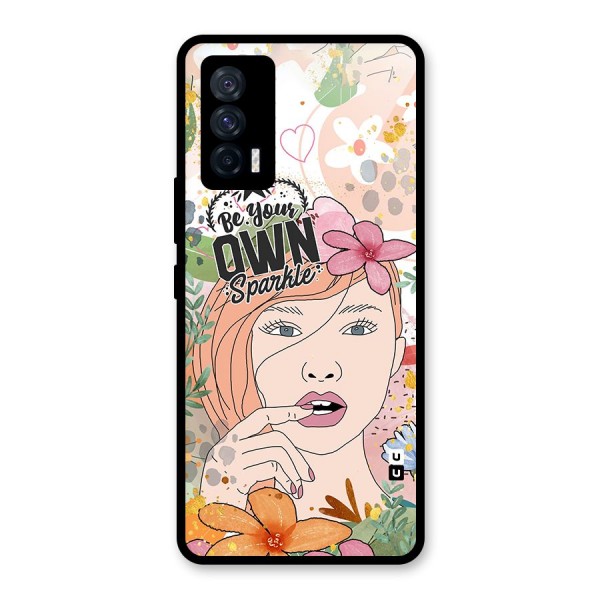 Be Your Own Sparkle Glass Back Case for Vivo iQOO 7 5G