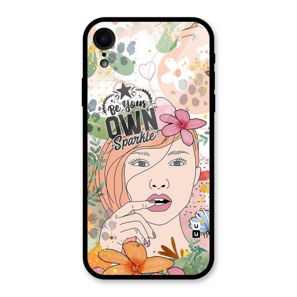 Be Your Own Sparkle Glass Back Case for iPhone XR