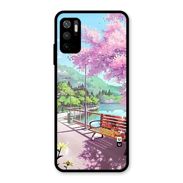 Beautiful Cherry Blossom Landscape Glass Back Case for Poco M3 Pro 5G
