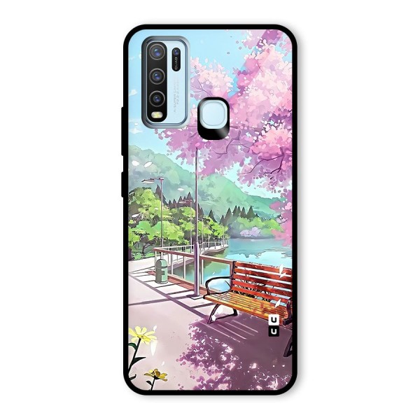 Beautiful Cherry Blossom Landscape Glass Back Case for Vivo Y50