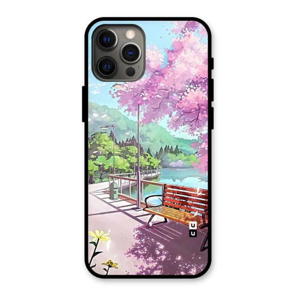Beautiful Cherry Blossom Landscape Glass Back Case for iPhone 12 Pro Max