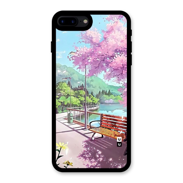 Beautiful Cherry Blossom Landscape Glass Back Case for iPhone 8 Plus