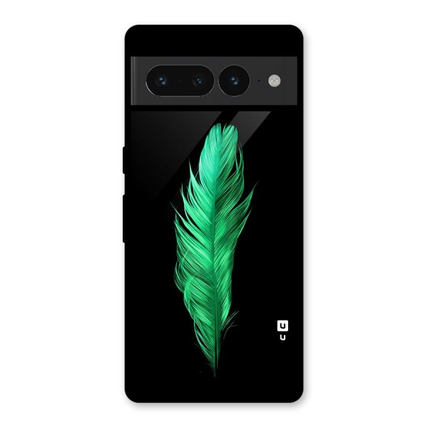 Beautiful Green Feather Glass Back Case for Google Pixel 7 Pro
