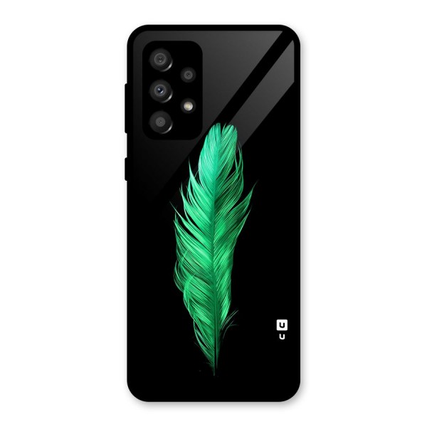 Beautiful Green Feather Glass Back Case for Galaxy A32