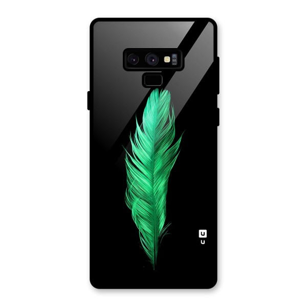 Beautiful Green Feather Glass Back Case for Galaxy Note 9