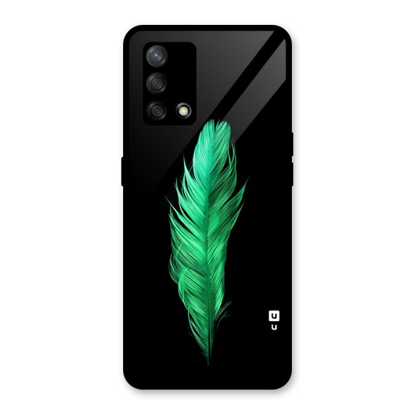 Beautiful Green Feather Glass Back Case for Oppo F19s