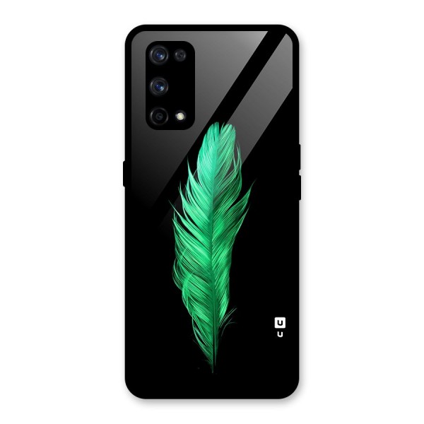 Beautiful Green Feather Glass Back Case for Realme X7 Pro