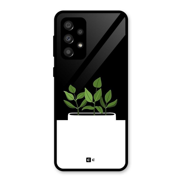 Beautiful Plant Pot Minimalistic Glass Back Case for Galaxy A32