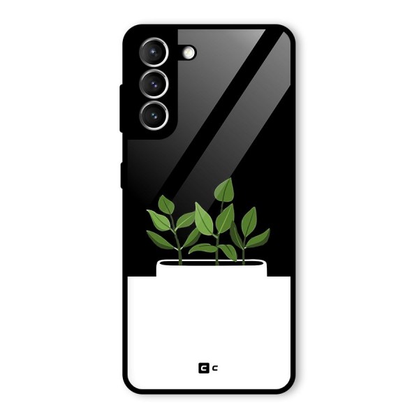 Beautiful Plant Pot Minimalistic Glass Back Case for Galaxy S21 5G