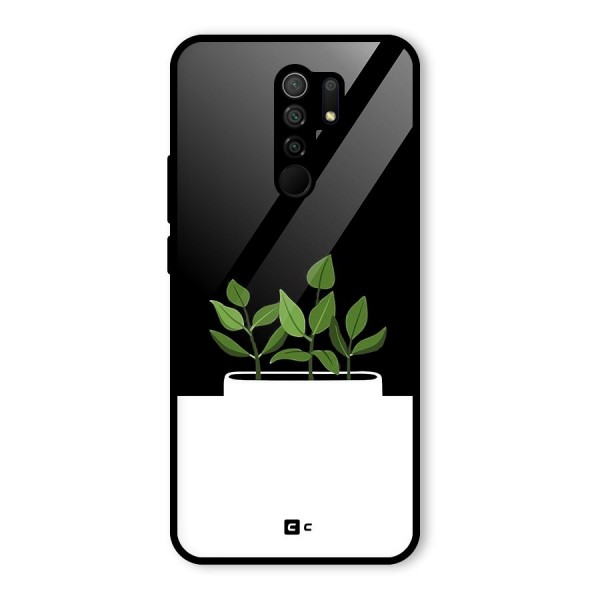 Beautiful Plant Pot Minimalistic Glass Back Case for Redmi 9 Prime