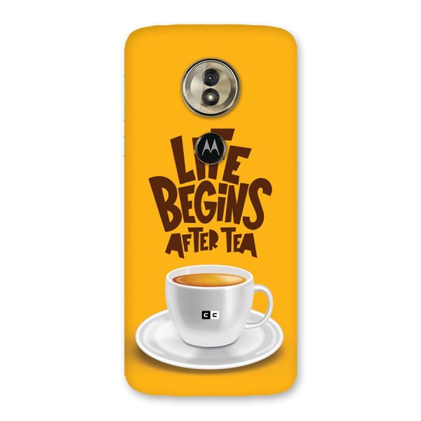 Begins After Tea Back Case for Moto G6 Play