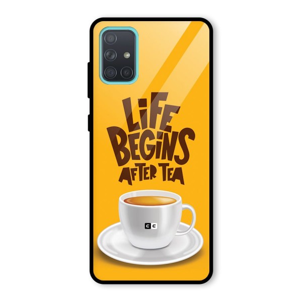 Begins After Tea Glass Back Case for Galaxy A71