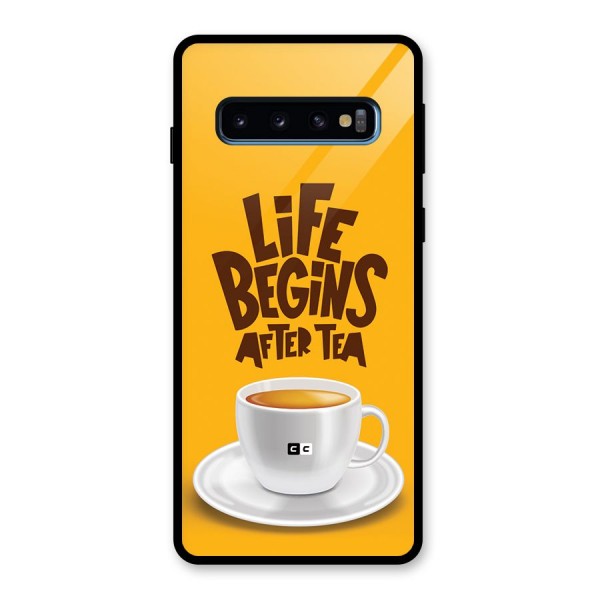 Begins After Tea Glass Back Case for Galaxy S10