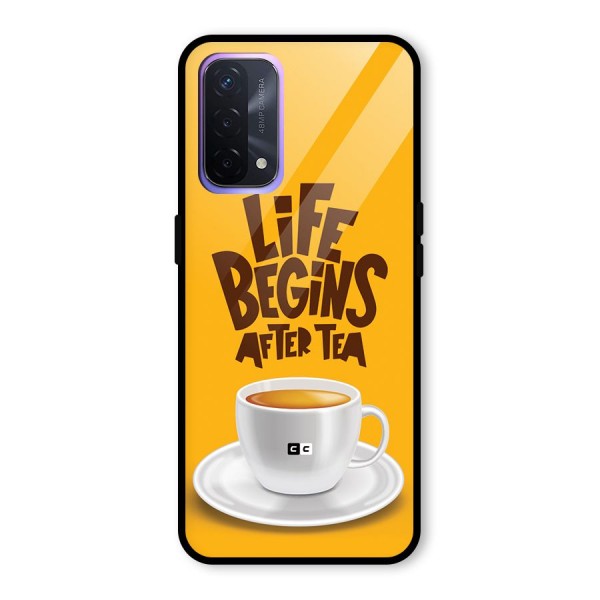 Begins After Tea Glass Back Case for Oppo A74 5G