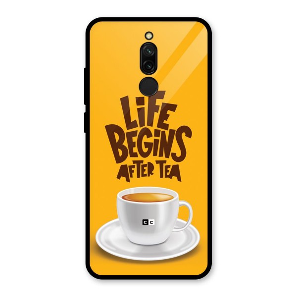 Begins After Tea Glass Back Case for Redmi 8