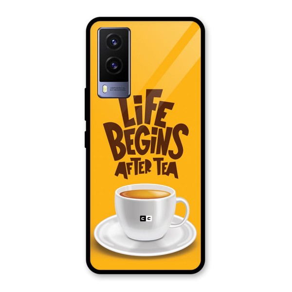 Begins After Tea Glass Back Case for Vivo V21e 5G