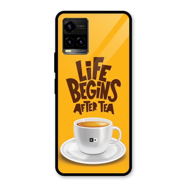 Begins After Tea Glass Back Case for Vivo Y33s