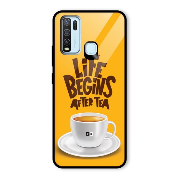 Begins After Tea Glass Back Case for Vivo Y50