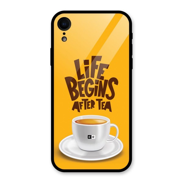 Begins After Tea Glass Back Case for iPhone XR
