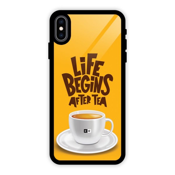 Begins After Tea Glass Back Case for iPhone XS Max