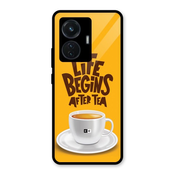 Begins After Tea Glass Back Case for iQOO Z6 44W