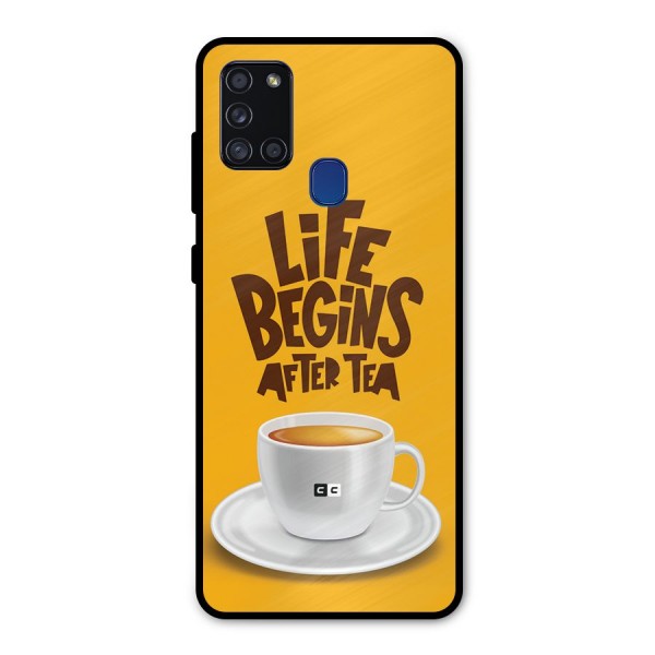 Begins After Tea Metal Back Case for Galaxy A21s
