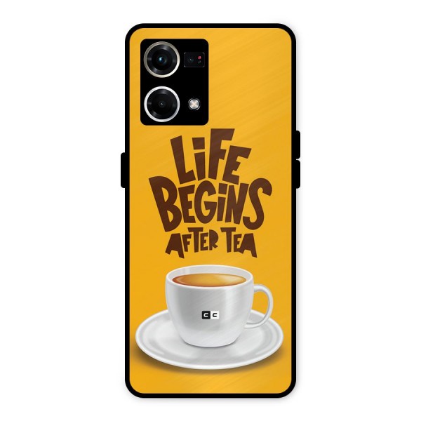 Begins After Tea Metal Back Case for Oppo F21 Pro 4G