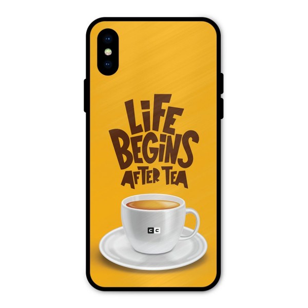 Begins After Tea Metal Back Case for iPhone X