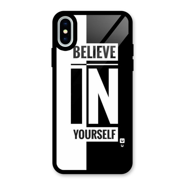 Believe Yourself Black Glass Back Case for iPhone XS