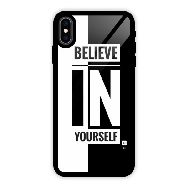 Believe Yourself Black Glass Back Case for iPhone XS Max