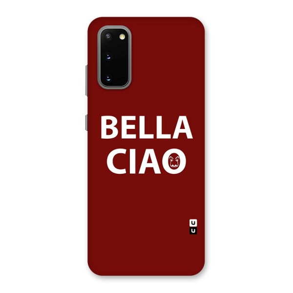 Bella Ciao Typography Art Back Case for Galaxy S20