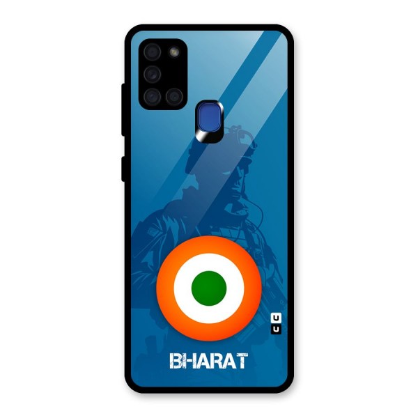 Bharat Commando Glass Back Case for Galaxy A21s