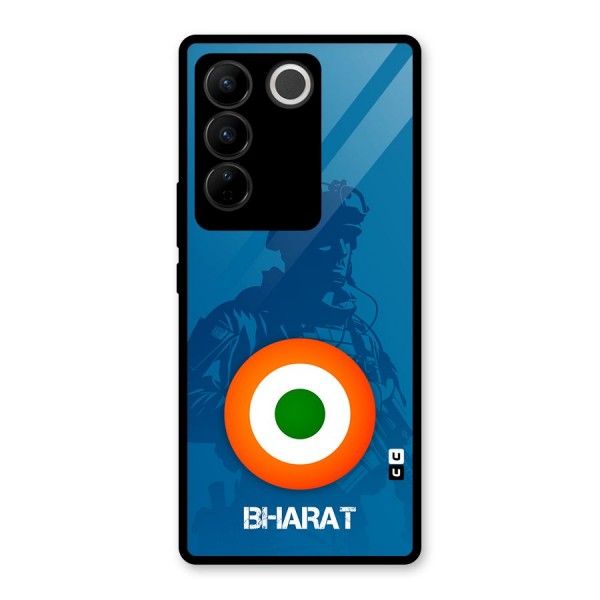 Bharat Commando Glass Back Case for Vivo V27