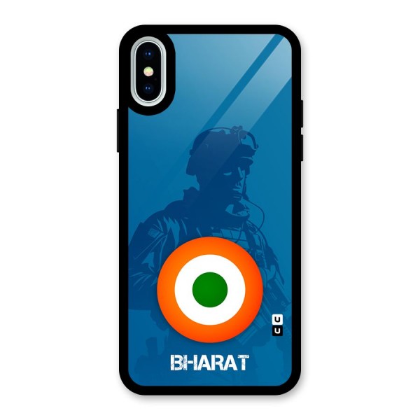 Bharat Commando Glass Back Case for iPhone X