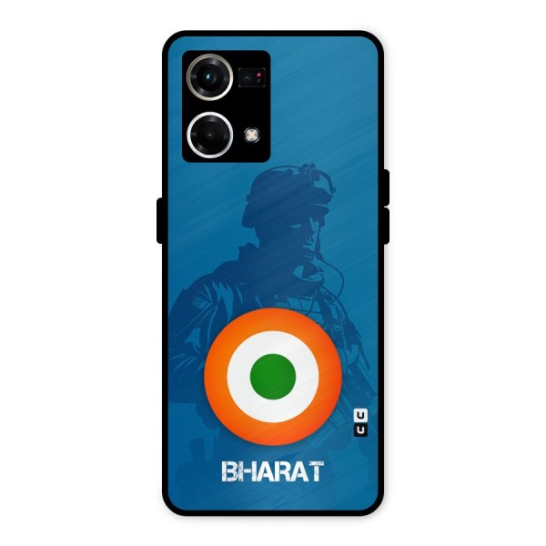 Bharat Commando Metal Back Case for Oppo F21 Pro 4G