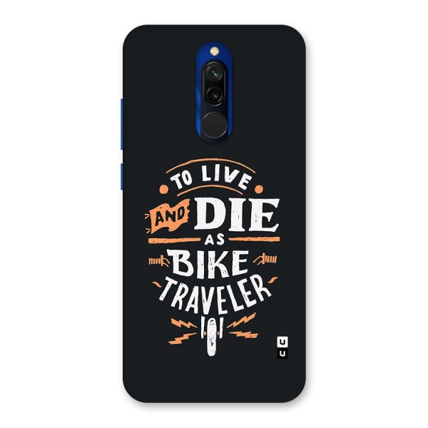Bike Traveler Glass Back Case for Redmi 8