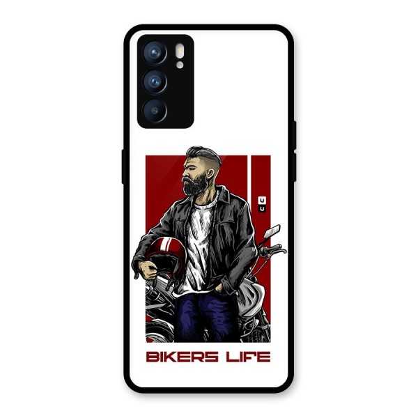Biker Life Glass Back Case for Oppo Reno6 5G