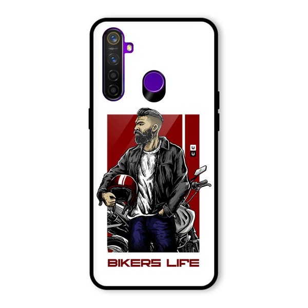 Biker Life Glass Back Case for Realme 5 Pro