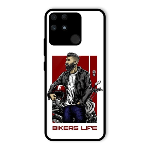 Biker Life Glass Back Case for Realme Narzo 50A