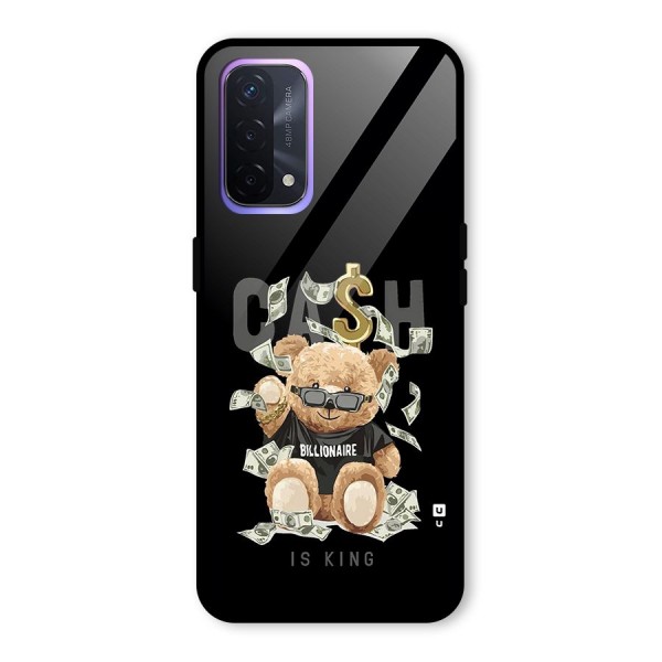 Billionaire Teddy Glass Back Case for Oppo A74 5G