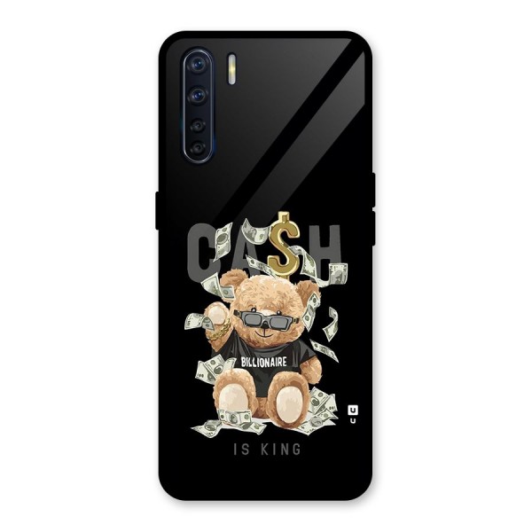 Billionaire Teddy Glass Back Case for Oppo F15