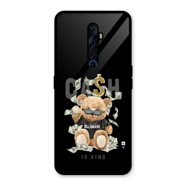 Billionaire Teddy Glass Back Case for Oppo Reno2 F