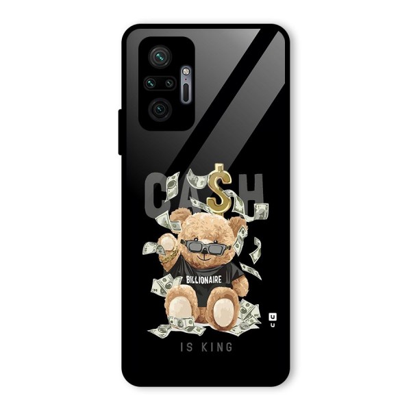Billionaire Teddy Glass Back Case for Redmi Note 10 Pro