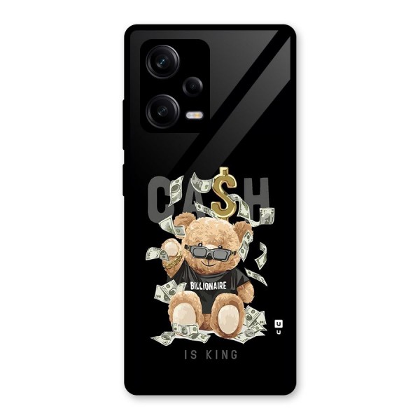 Billionaire Teddy Glass Back Case for Redmi Note 12 Pro