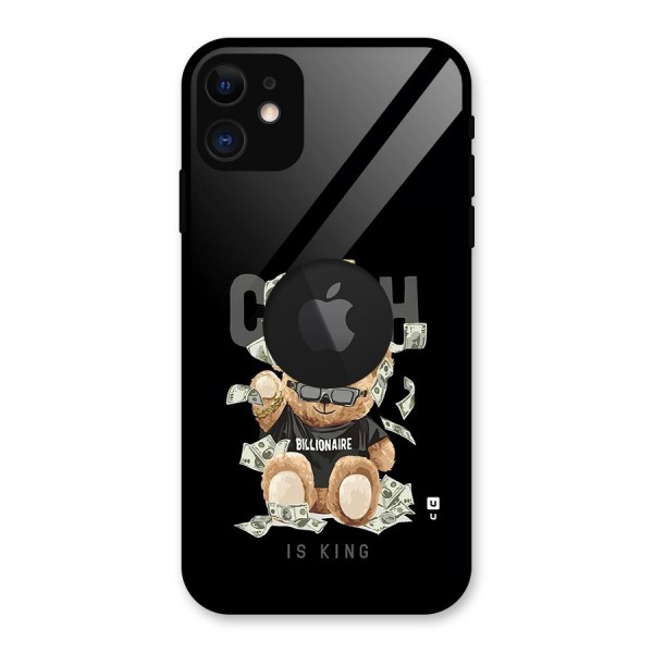 Billionaire Teddy Glass Back Case for iPhone 11 Logo Cut