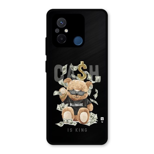 Billionaire Teddy Metal Back Case for Redmi 12C