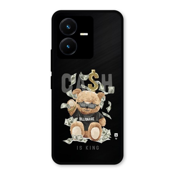 Billionaire Teddy Metal Back Case for Vivo Y22